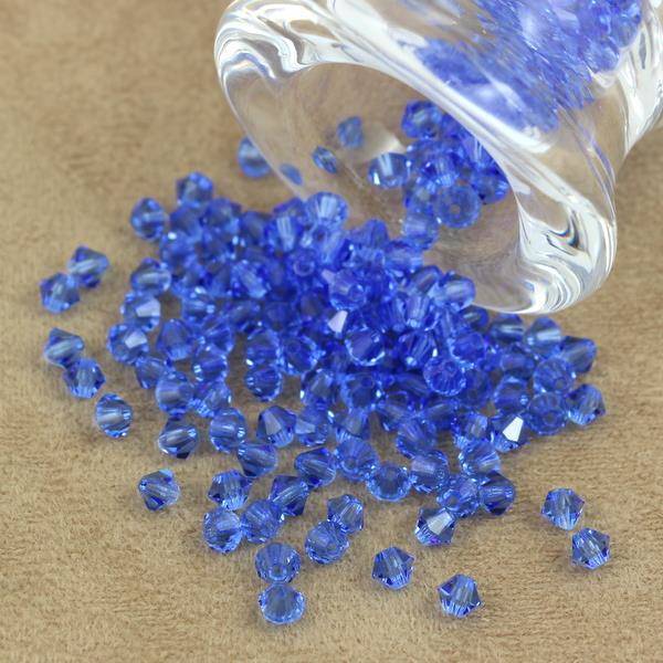 Preciosa Bicone Bead Rondelle Sapphire 4mm [20szt]