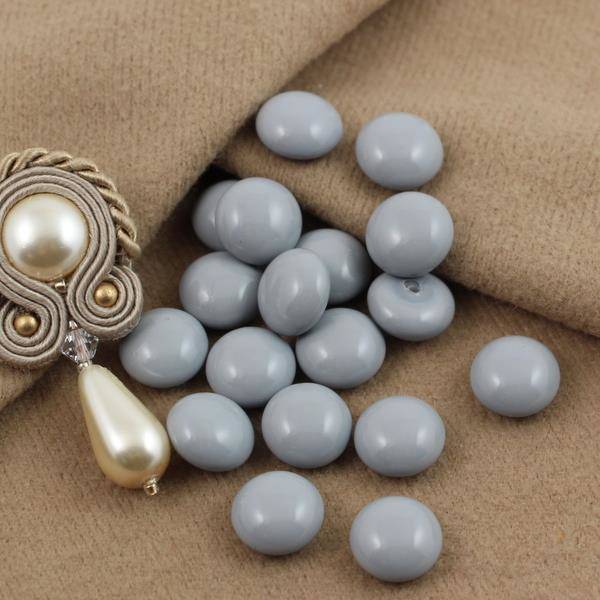 Preciosa Nacre Button-Semi Ceramic grey 10mm [2szt]