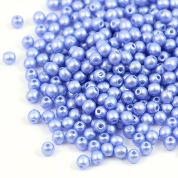 Round Beads Alabaster Pastel Light Sapphire 3mm [50szt]