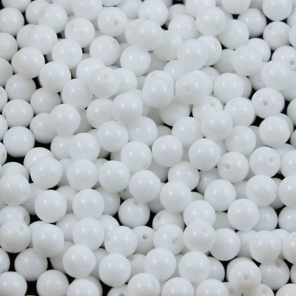 Round Beads Chalk White 6mm [20szt]