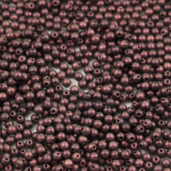 Round Beads Jet Polychrome Dark Violet 3mm [50szt]