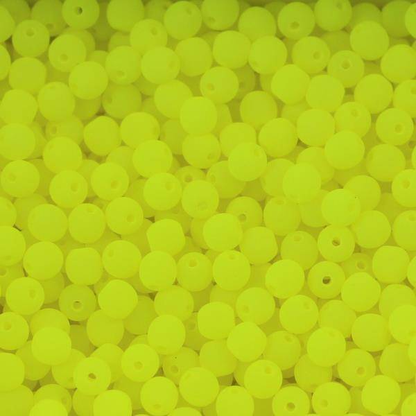 Round Beads Neon Mat - Yellow 3mm [50szt]