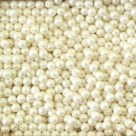 Round Beads Neon - White 4mm [50szt]