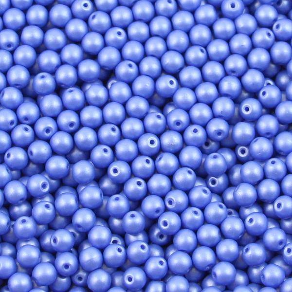 Round Beads Powdery - Blue 6mm [20szt]