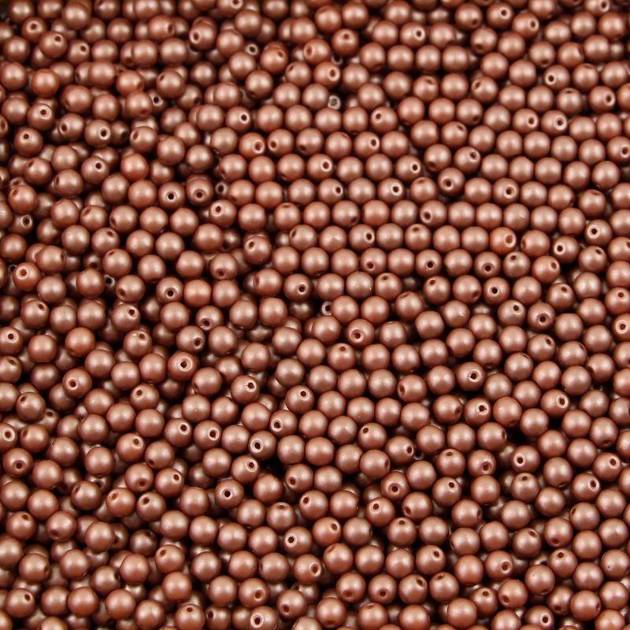 Round Beads Powdery - Brown 3mm [50szt]