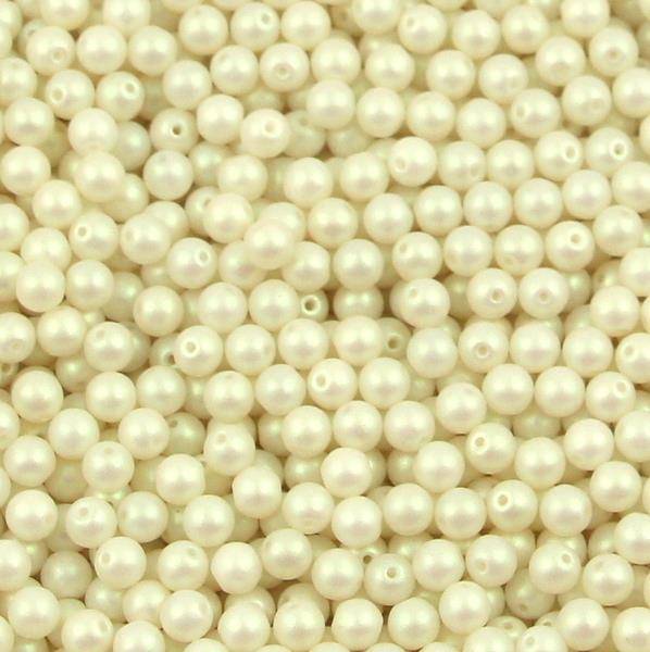 Round Beads Powdery - Ivory 6mm [20szt]