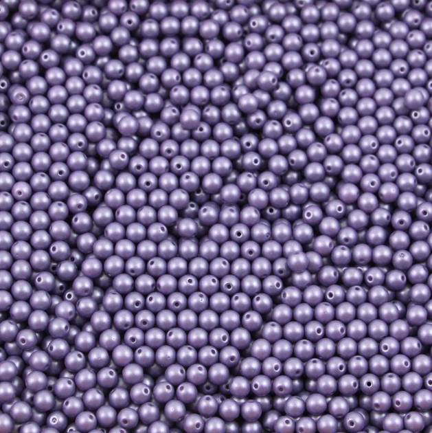 Round Beads Powdery - Lilac 3mm [50szt]