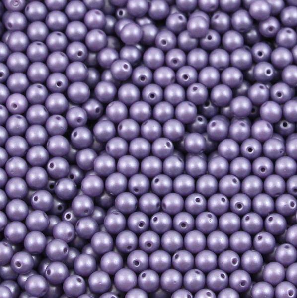 Round Beads Powdery - Lilac 6mm [20szt]