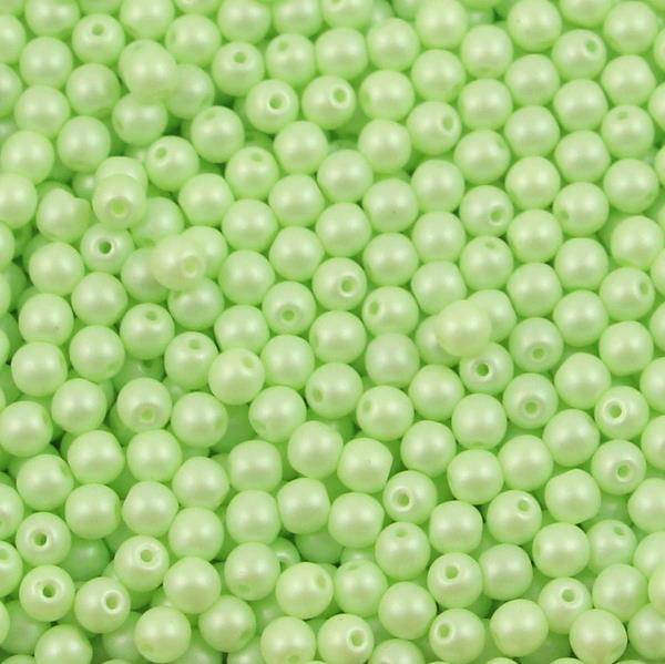 Round Beads Powdery - Pastel Lime 6mm [20szt]