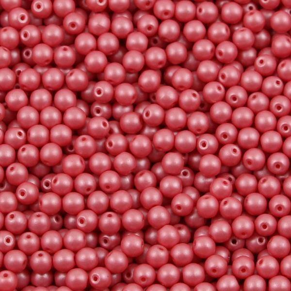 Round Beads Powdery - Pastel Maroon 6mm [20szt]