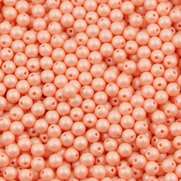 Round Beads Powdery - Pastel Peach 6mm [20szt]