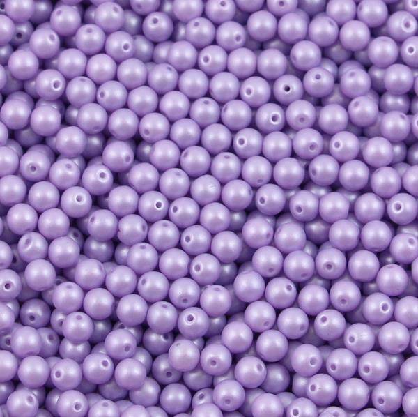 Round Beads Powdery - Pastel Purple 6mm [20szt]