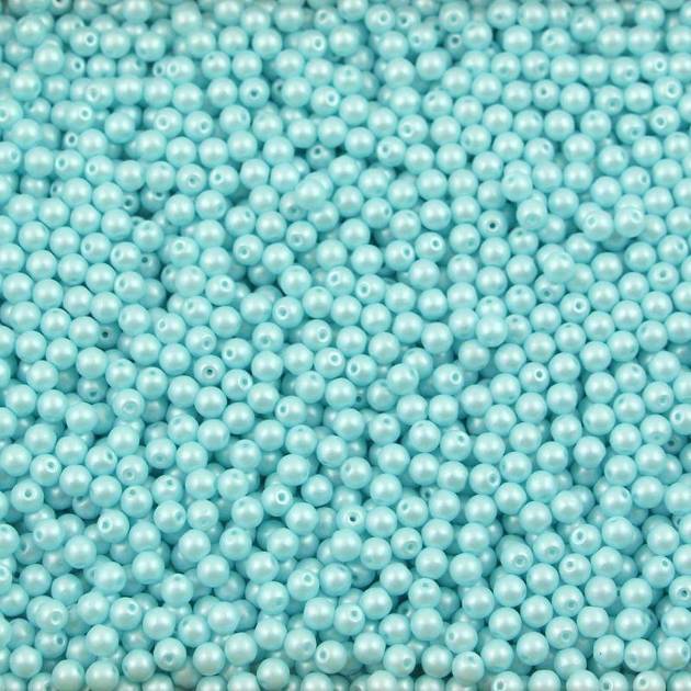 Round Beads Powdery - Pastel Turquoise 3mm [50szt]