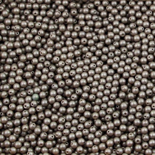 Round Beads Powdery - Taupe 3mm [50szt]