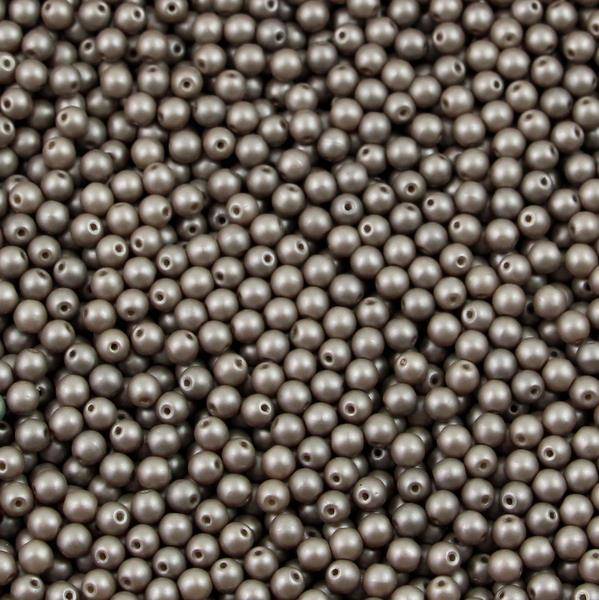 Round Beads Powdery - Taupe 4mm [50szt]