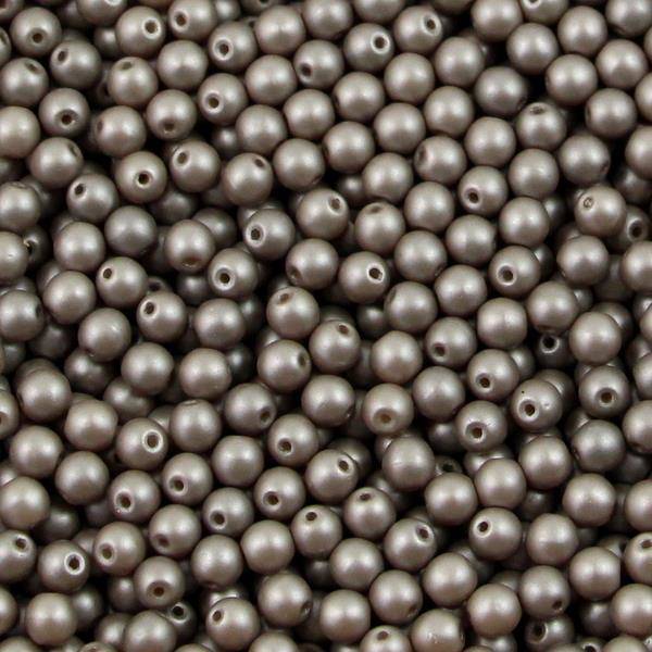 Round Beads Powdery - Taupe 6mm [20szt]