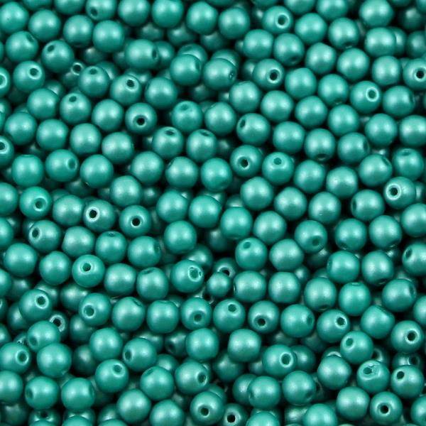 Round Beads Powdery - Teal 6mm [20szt]