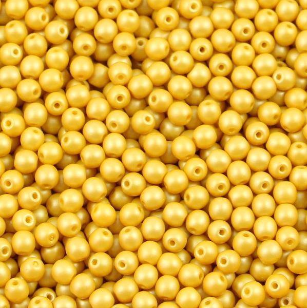 Round Beads Powdery - Yellow 6mm [20szt]
