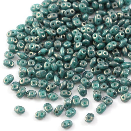 SuperDuo 2.5x5mm Turquoise Moon Dust [5g]