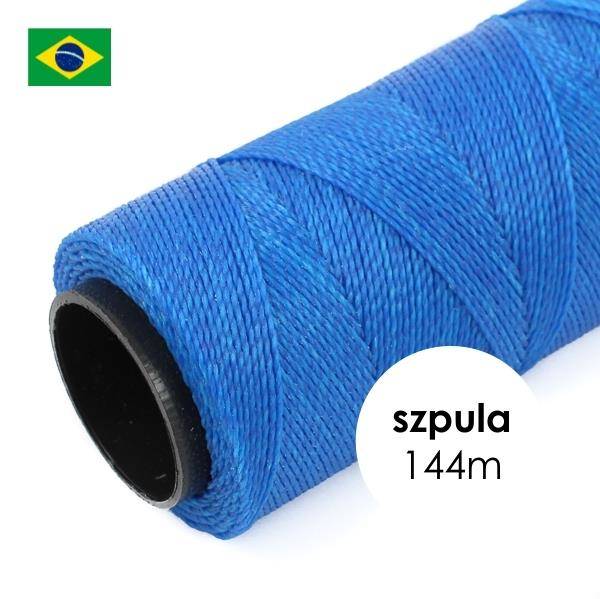 Sznurek do makramy brazylijski woskowany Azure Blue 1mm [szpula 144m]
