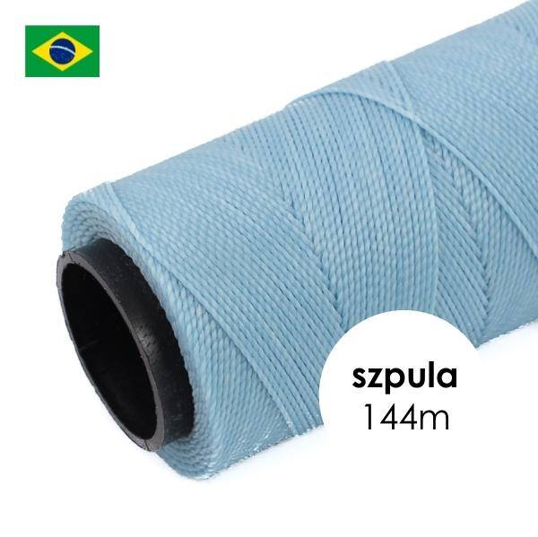 Sznurek do makramy brazylijski woskowany Baby Blue 1mm [szpula 144m]