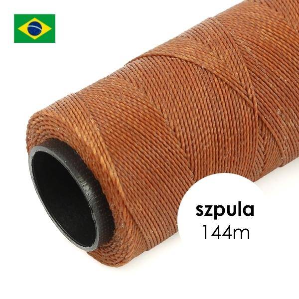 Sznurek do makramy brazylijski woskowany Chestnut 1mm [szpula 144m]