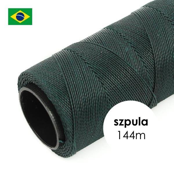 Sznurek do makramy brazylijski woskowany Dark Green 1mm [szpula 144m]