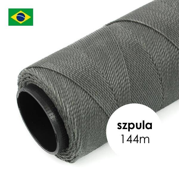 Sznurek do makramy brazylijski woskowany Dark Grey 1mm [szpula 144m]