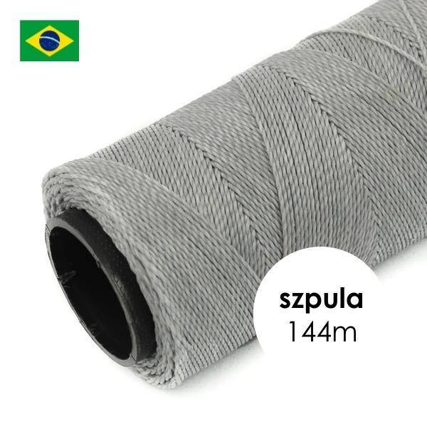 Sznurek do makramy brazylijski woskowany Light Grey 1mm [szpula 144m]