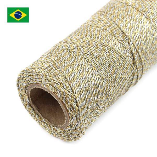 Sznurek do makramy brazylijski woskowany Metallic Gold/Silver 1mm [1metr]