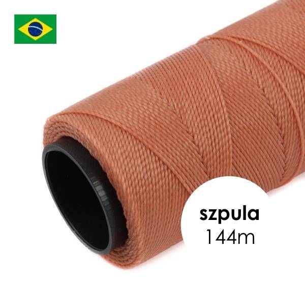 Sznurek do makramy brazylijski woskowany Peach 1mm [szpula 144m]