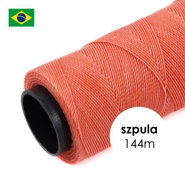 Sznurek do makramy brazylijski woskowany Salmon 1mm [szpula 144m]