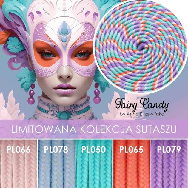 Sznurek sutasz POLSKI limitowana kolekcja by Anna Drzewińska FAIRY CANDY [1metr]