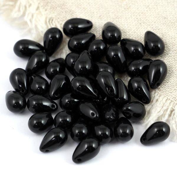 Teardrops Beads Jet 9x6mm [20szt]