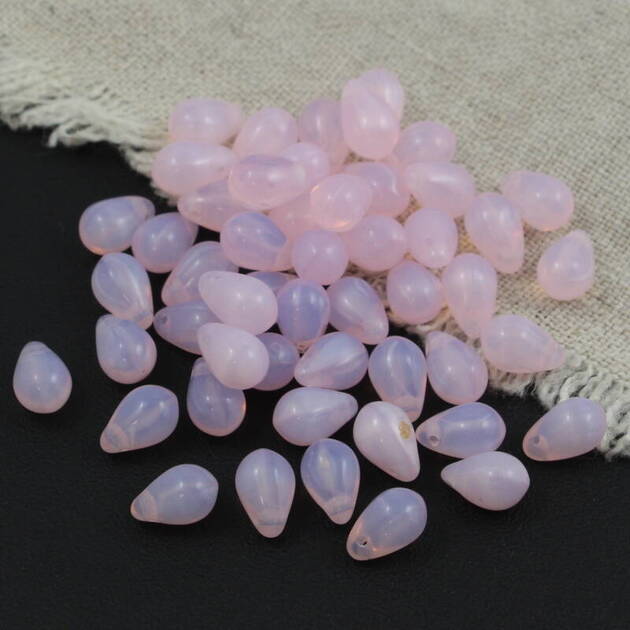 Teardrops Beads Pink Opal 9x6mm [20szt]