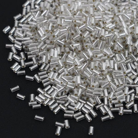 Toho Bugle #1 Silver-Lined Frosted Crystal 3mm [5g]