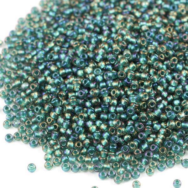 Toho Round 11/0 Inside-Color Crystal/Metallic Teal-Lined [10g]