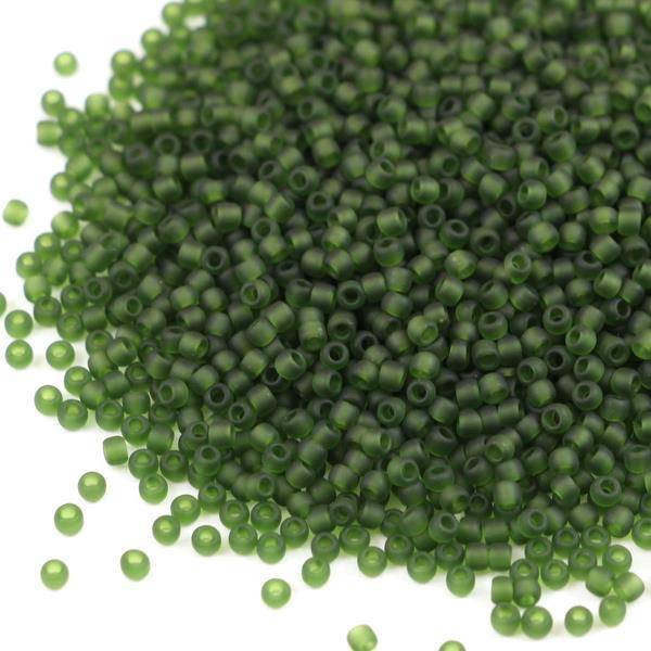 Toho Round 11/0 Transparent Frosted Olivine [10g]