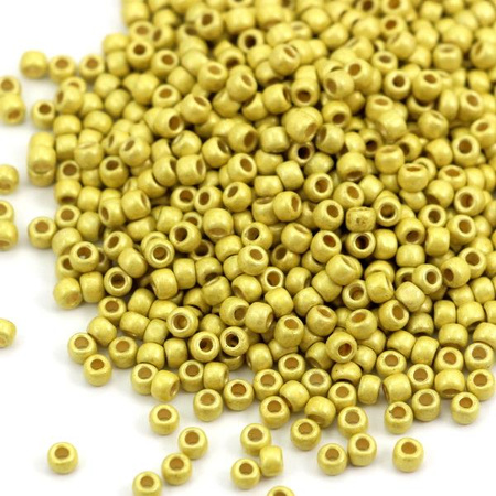 Toho Round 8/0 Permafinish - Matte Galvanized Yellow Gold [10g]