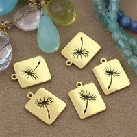 Zawieszka z dmuchawcem stal szlachetna pozłacana PVD 14x10mm